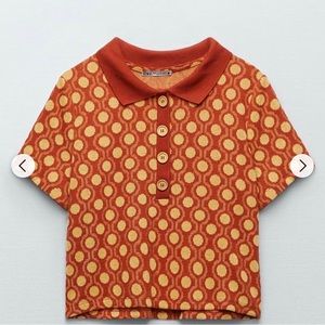 Zara orange and yellow crop top